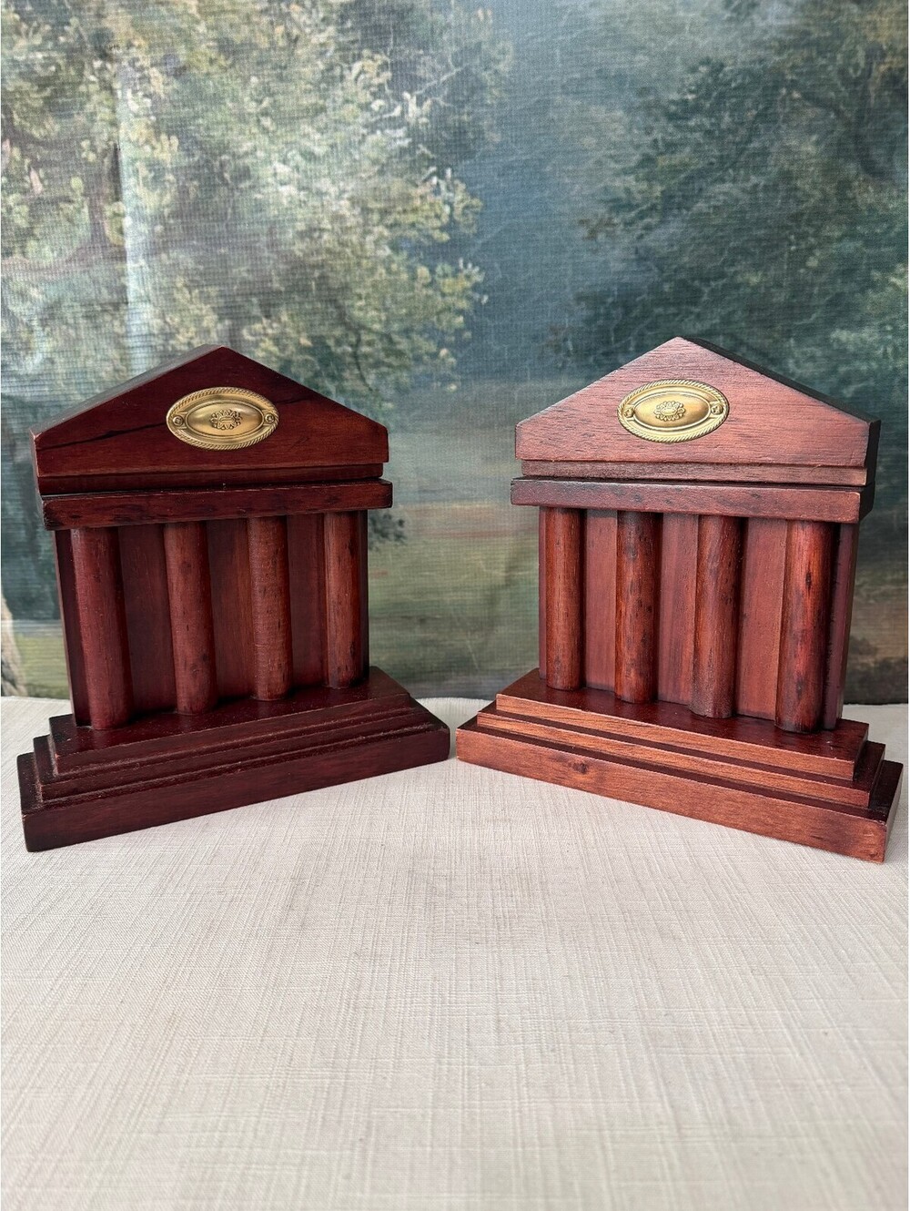 Pair of Wooden Column Bookends